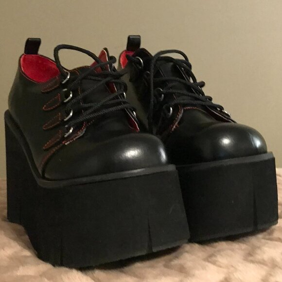 Demonia KERA-15 - Rare 2010 -Oxford Platform - Black w/Red- Lace-Up - NEW in Box - Picture 6 of 16